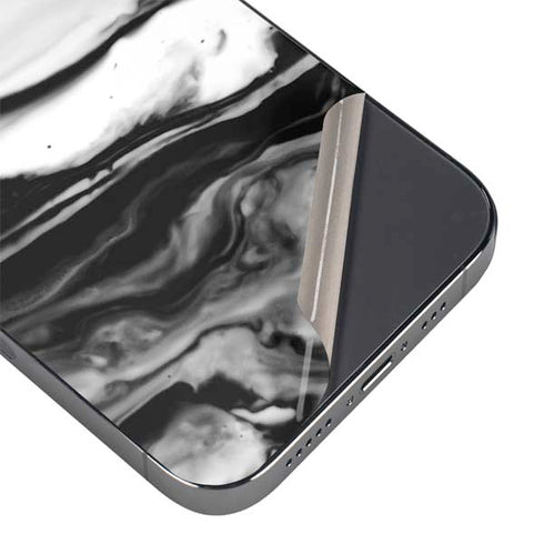 Black and White Marble Ink iPhone 14 Pro Skin